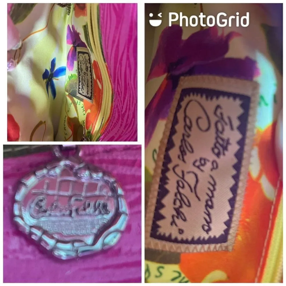Fatto a Mano By Carlos Falchi Hot Pink Clutch Purse Shoulder Hand Bag Barbiecore